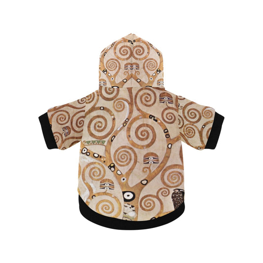 Klimt Tree of Life, Stoclet Frieze Button Hoodie - Premium