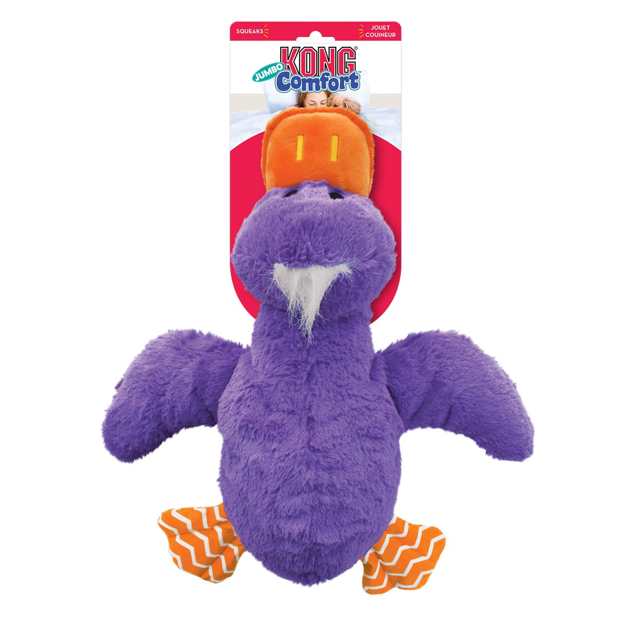 Dog Plush Toy KONG Comfort Duck Extra Large Squeaky Stuffed