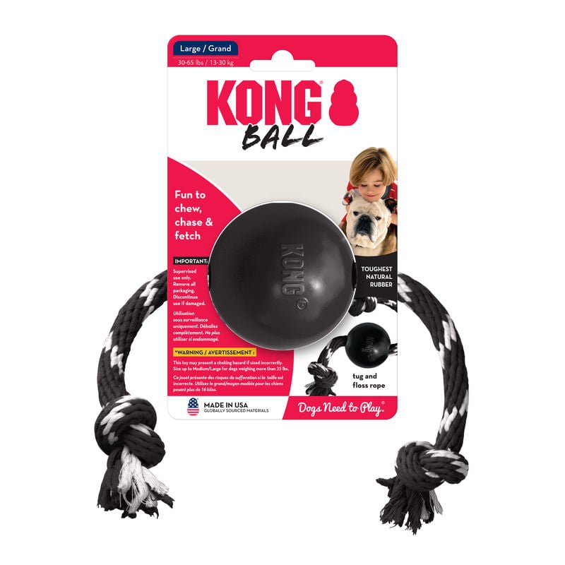 KONG Interactive Pet Toy Extreme Ball with Rope Dog Toy | Majestic Pet Kingdom™