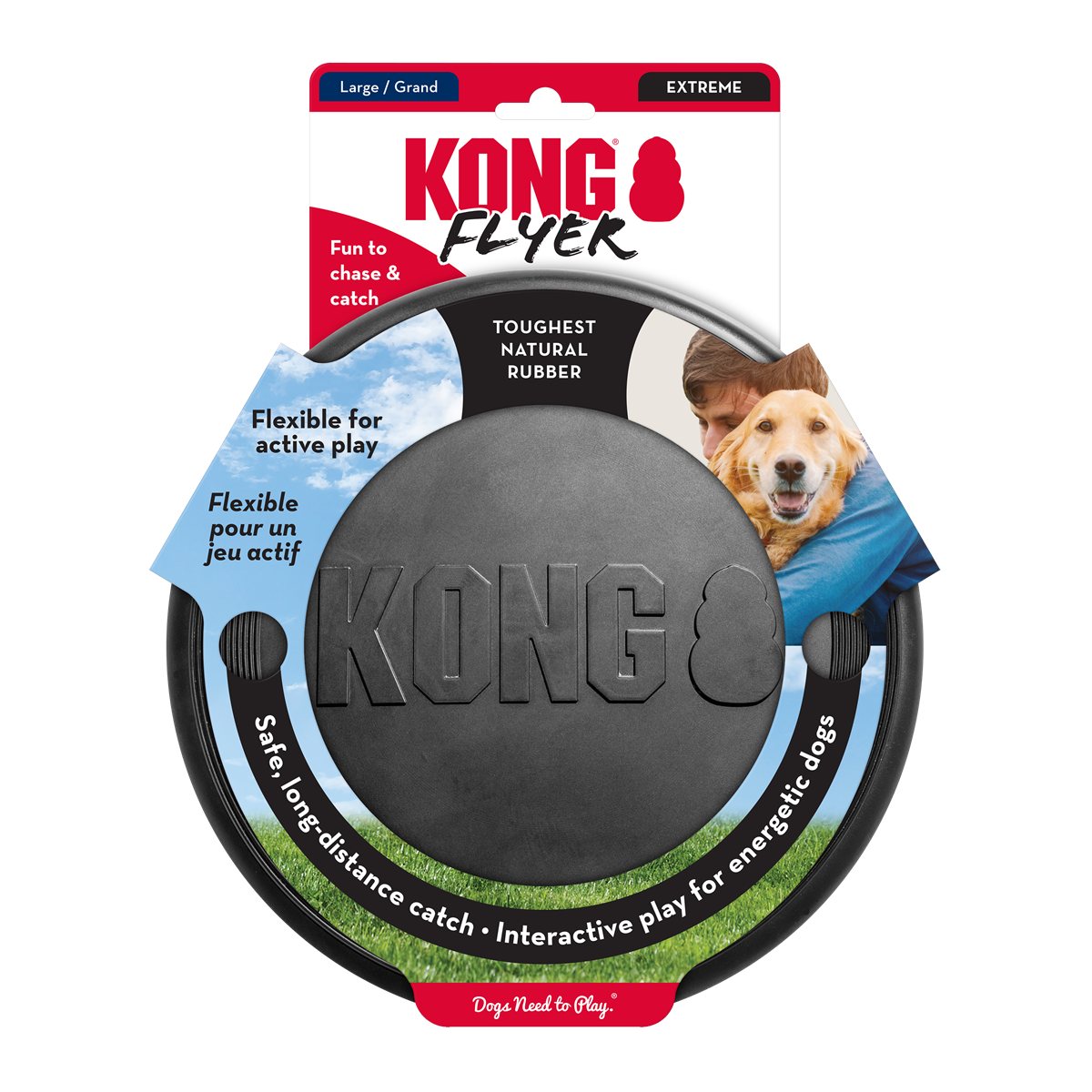 Dog Frisbee KONG Extreme Heavy Duty Black Rubber Flying Disc