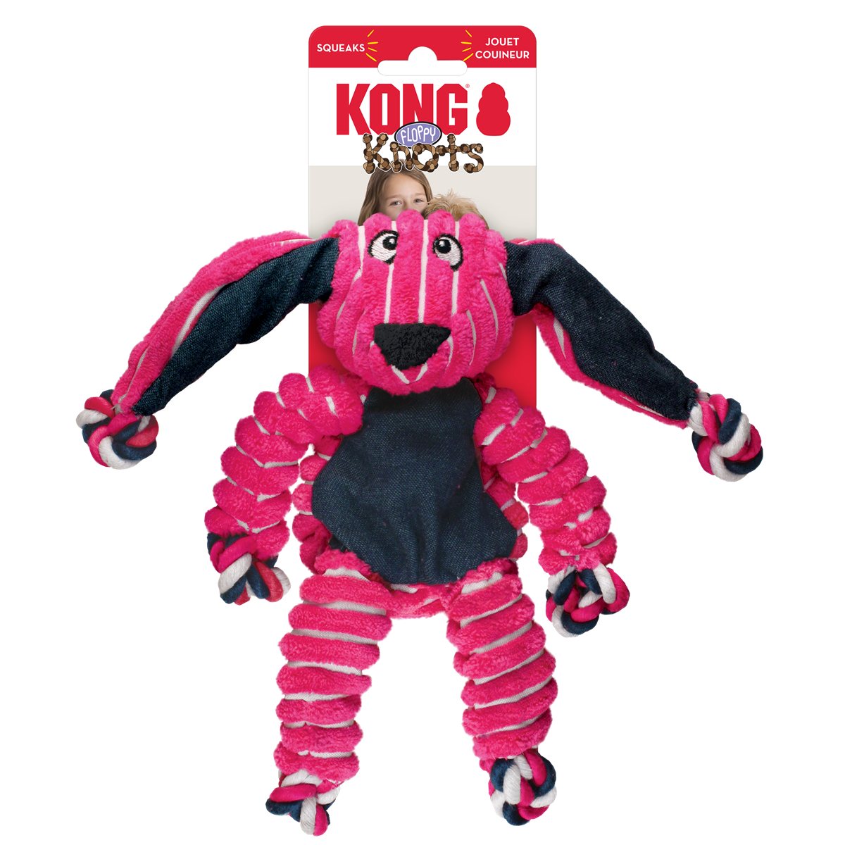 Dog Plush Toy KONG Floppy Knots Bunny Internal Knotted Rope