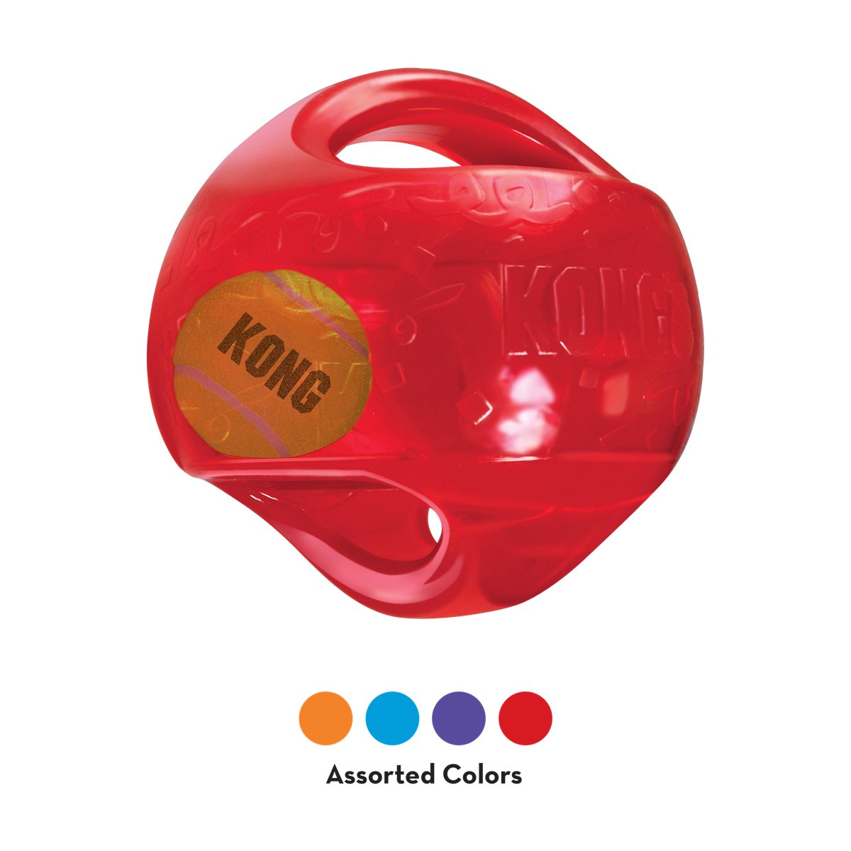 Dog Ball Toy KONG Jumbler Squeaky Tennis Ball Grip Handle