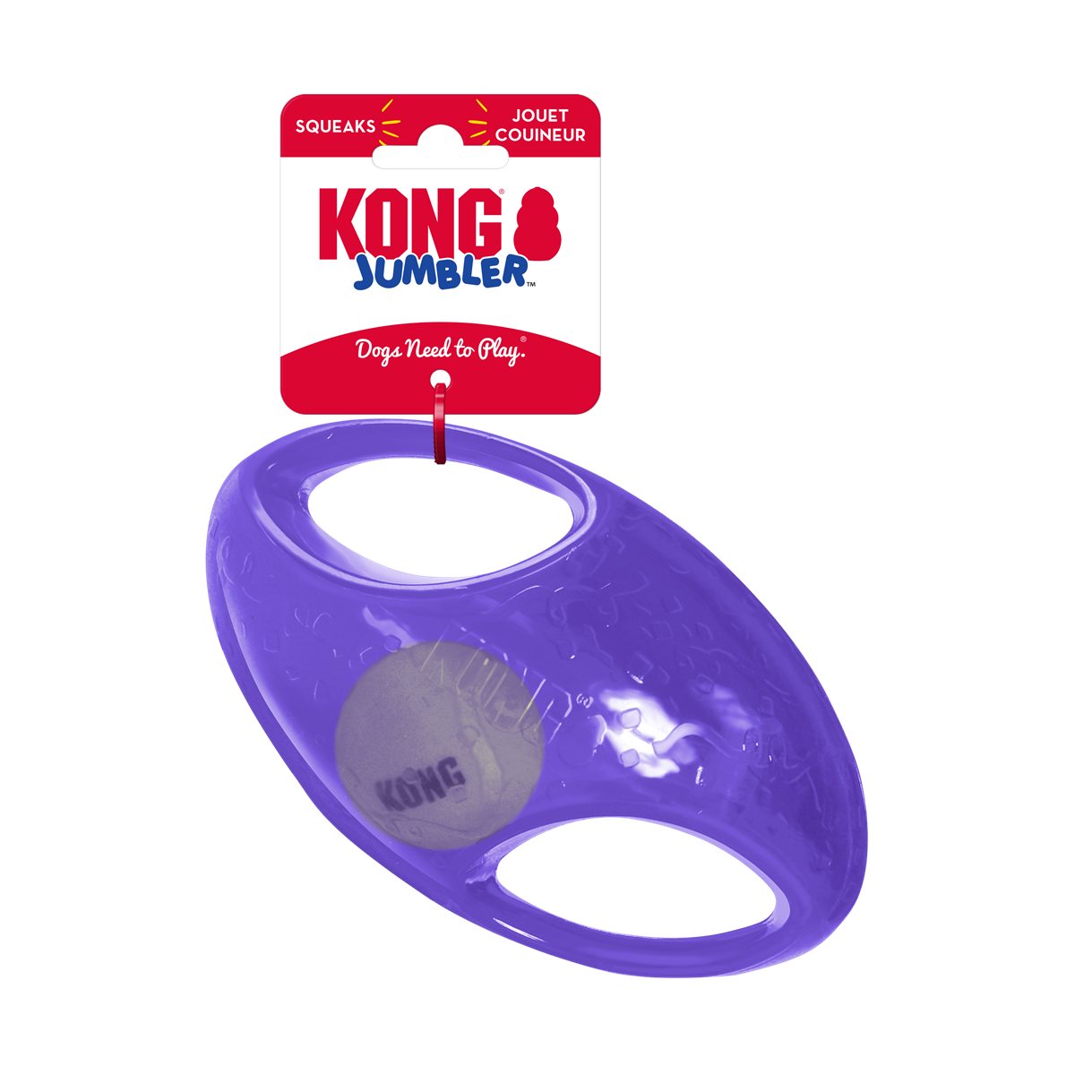 Dog Toy KONG Jumbler Football Squeaky Interactive Grip Ball