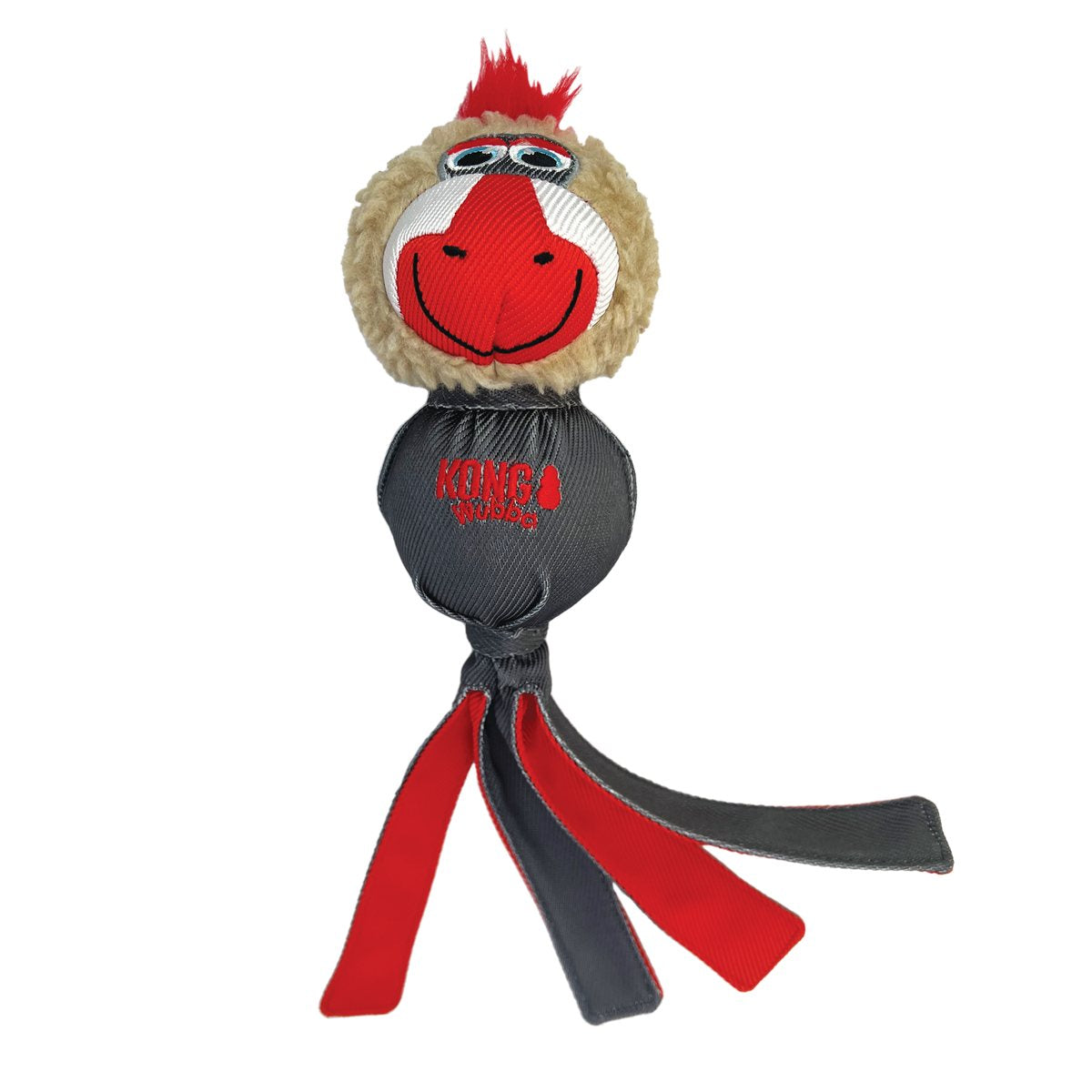 Dog Tug Toy KONG Wubba Zoo Mandrill Large Squeaky Fetching
