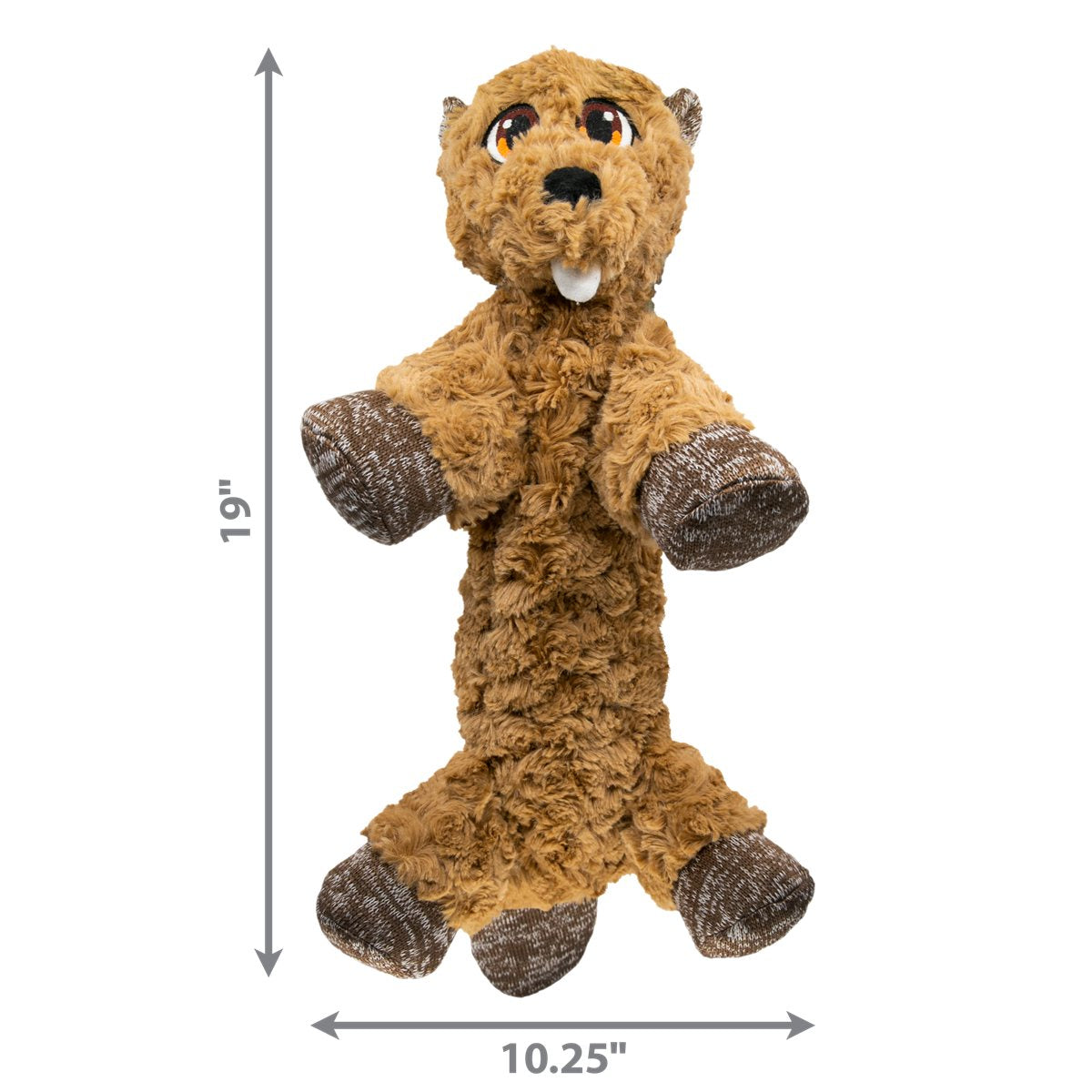 Dog Plush Toy KONG Low Stuff Flopzie Beaver Squeaky Play
