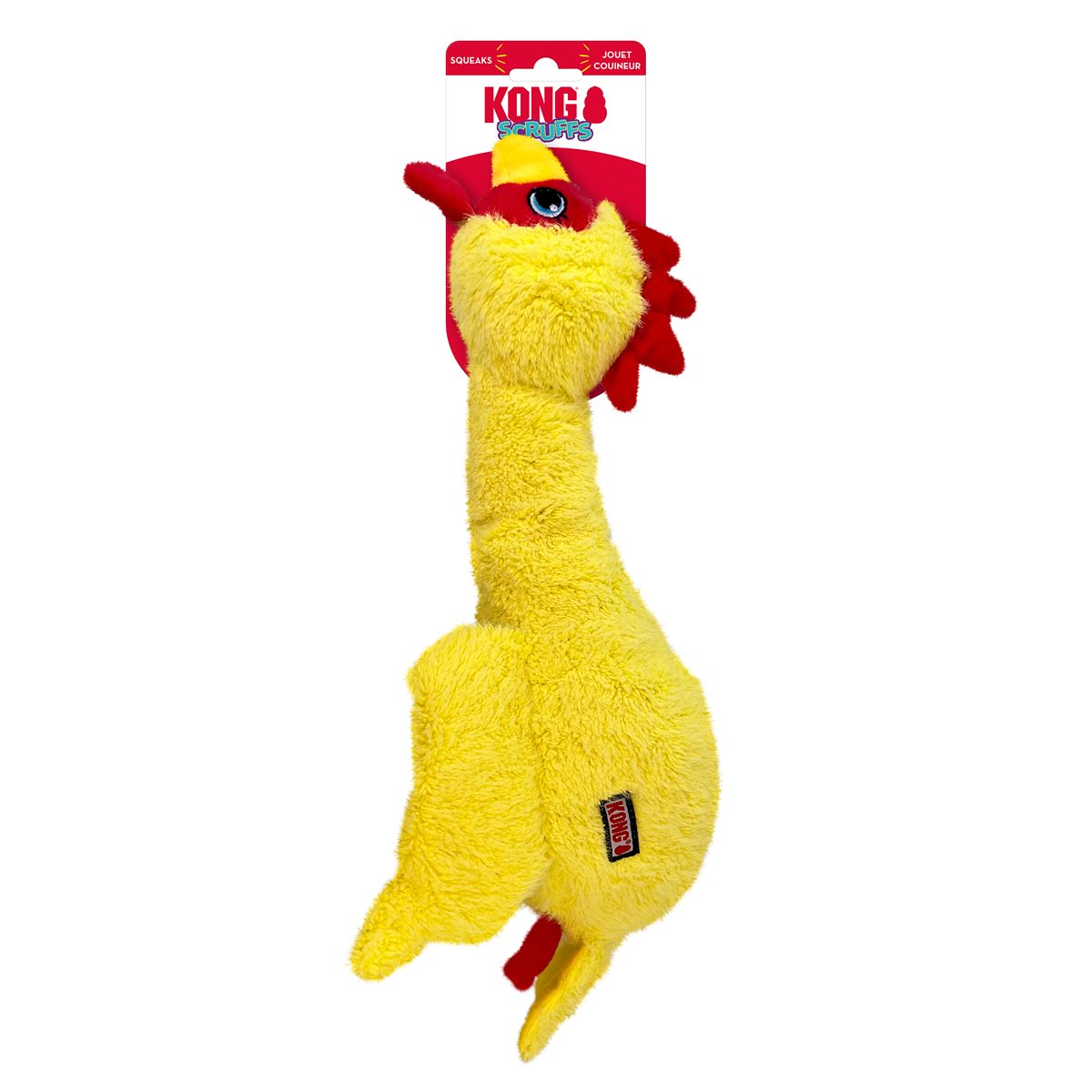Dog Plush Toy KONG Scruffs Chicken Squeaky Animal Play Med