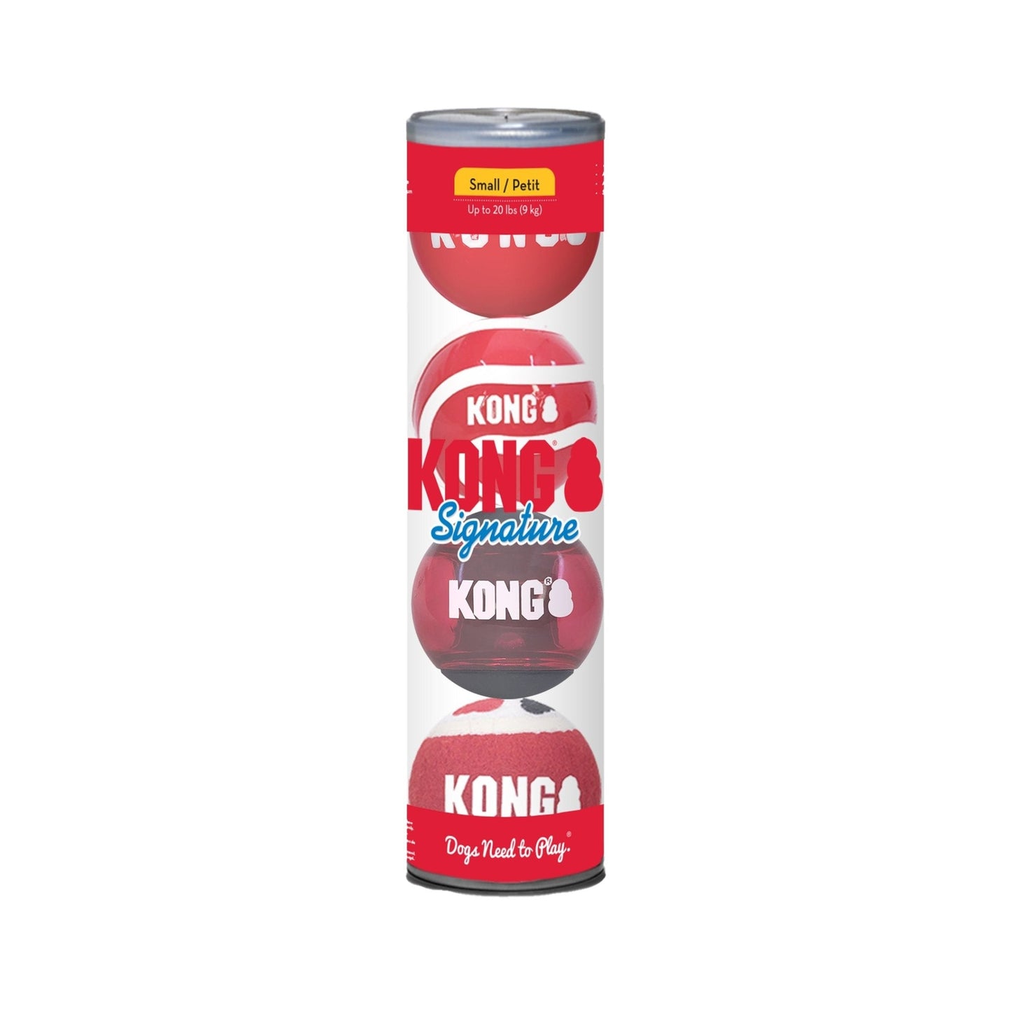 KONG Signature Fetch Dog Toy Balls, Multi-Pack