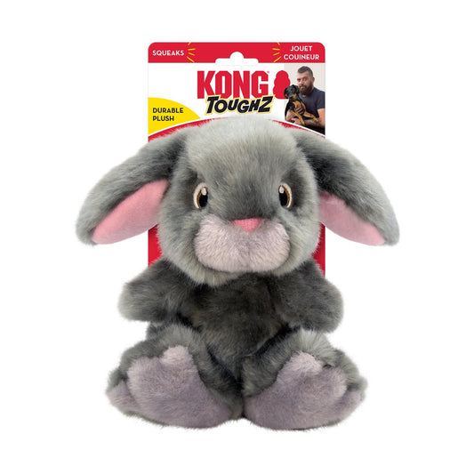 Dog Plush Toy KONG Toughz Bunny Reinforced Tough Squeaker Play - Main Feature View | Majestic Pet Kingdom