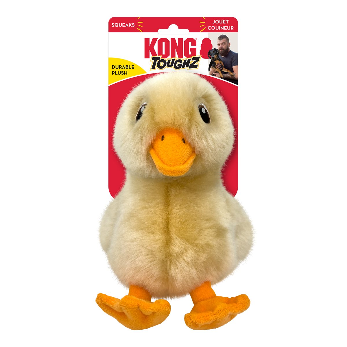 Dog Plush Toy KONG Toughz Duck Reinforced Squeaker Chew Play
