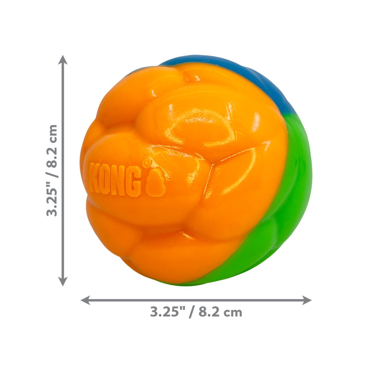Dog Ball Toy KONG Twistz High Visibility Rubber Fetch Large