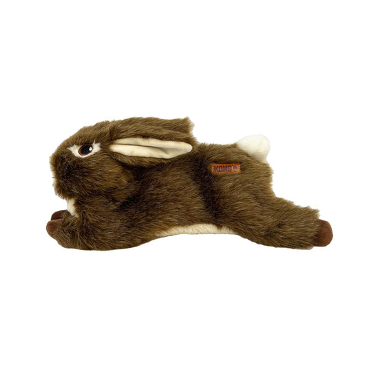 Dog Plush Toy KONG Wild Low Stuff Rabbit Squeaky Toy Medium - Detail Angle 2 | Majestic Pet Kingdom