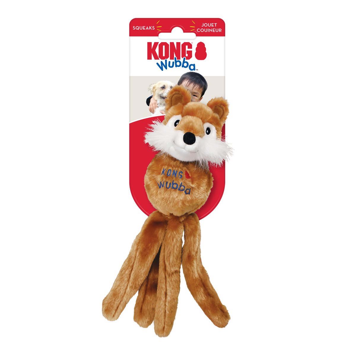 Dog Tug Toy KONG Wubba Friends Animal Plush Ballistic Fetch