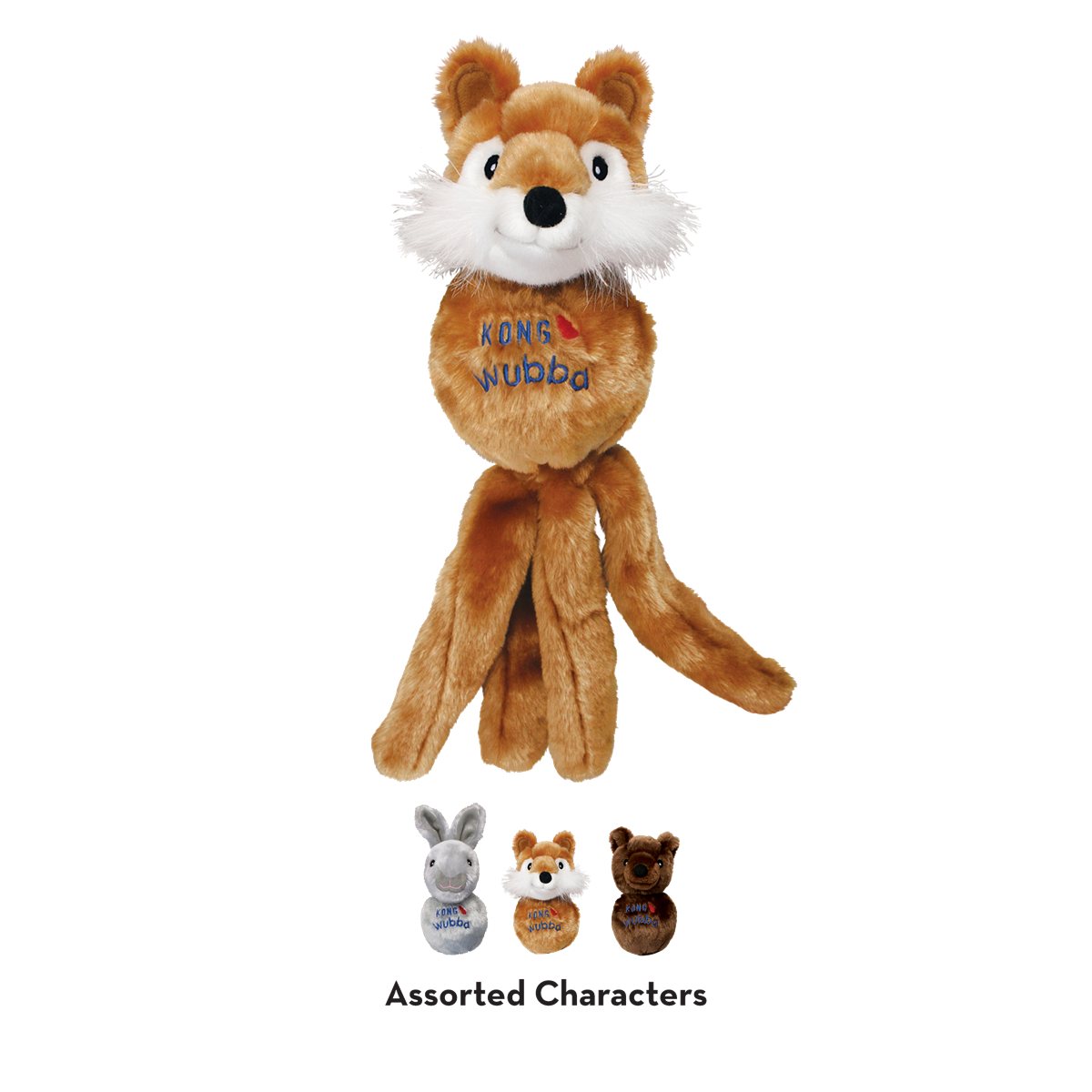Dog Tug Toy KONG Wubba Friends Animal Plush Ballistic Fetch