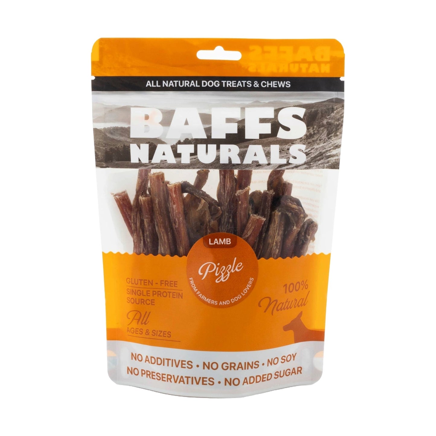 Dog Chews Lamb Pizzle All-Natural Healthy Treats 8oz Bag