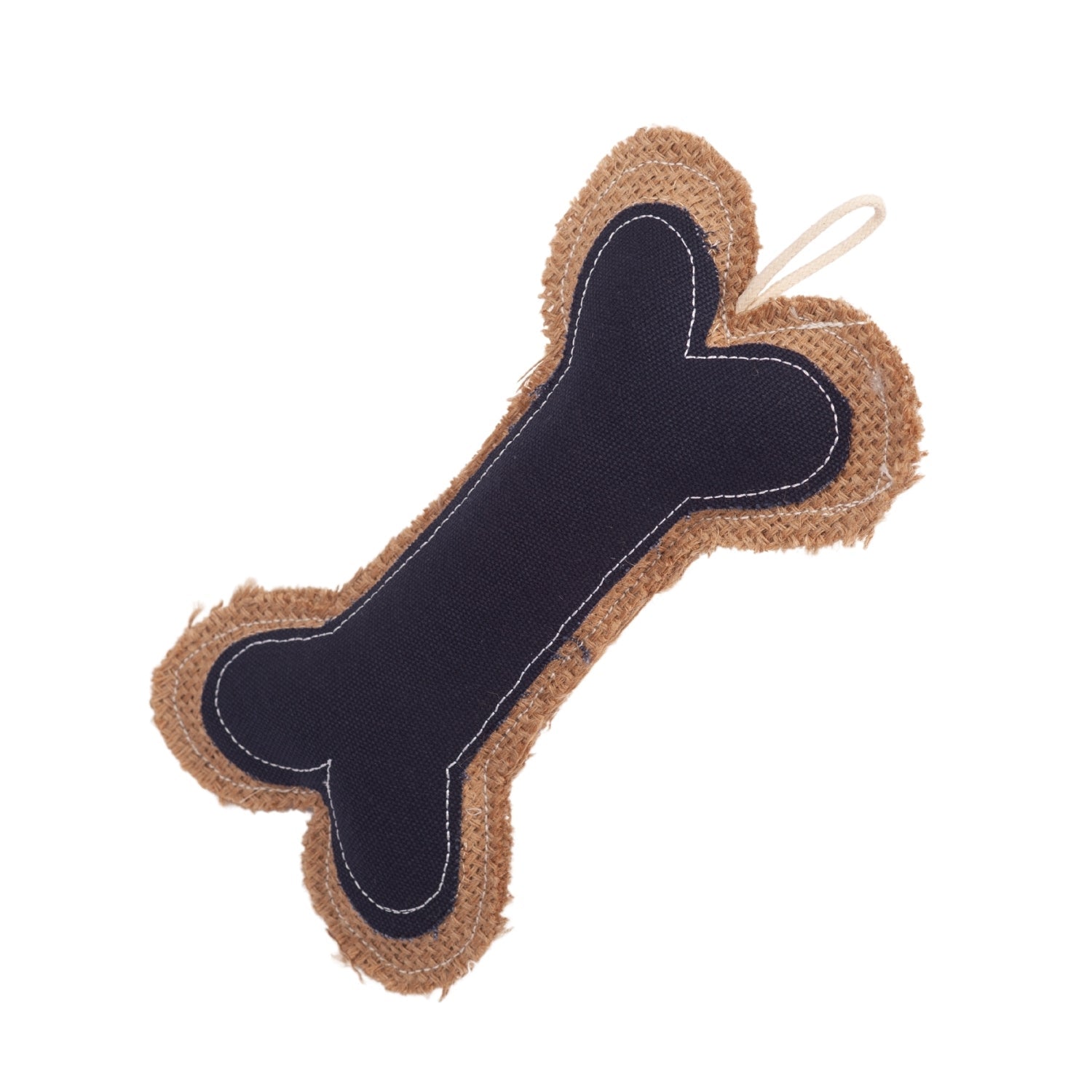 Jean Leather & Jute Bone Pillow Dog Chew Toy