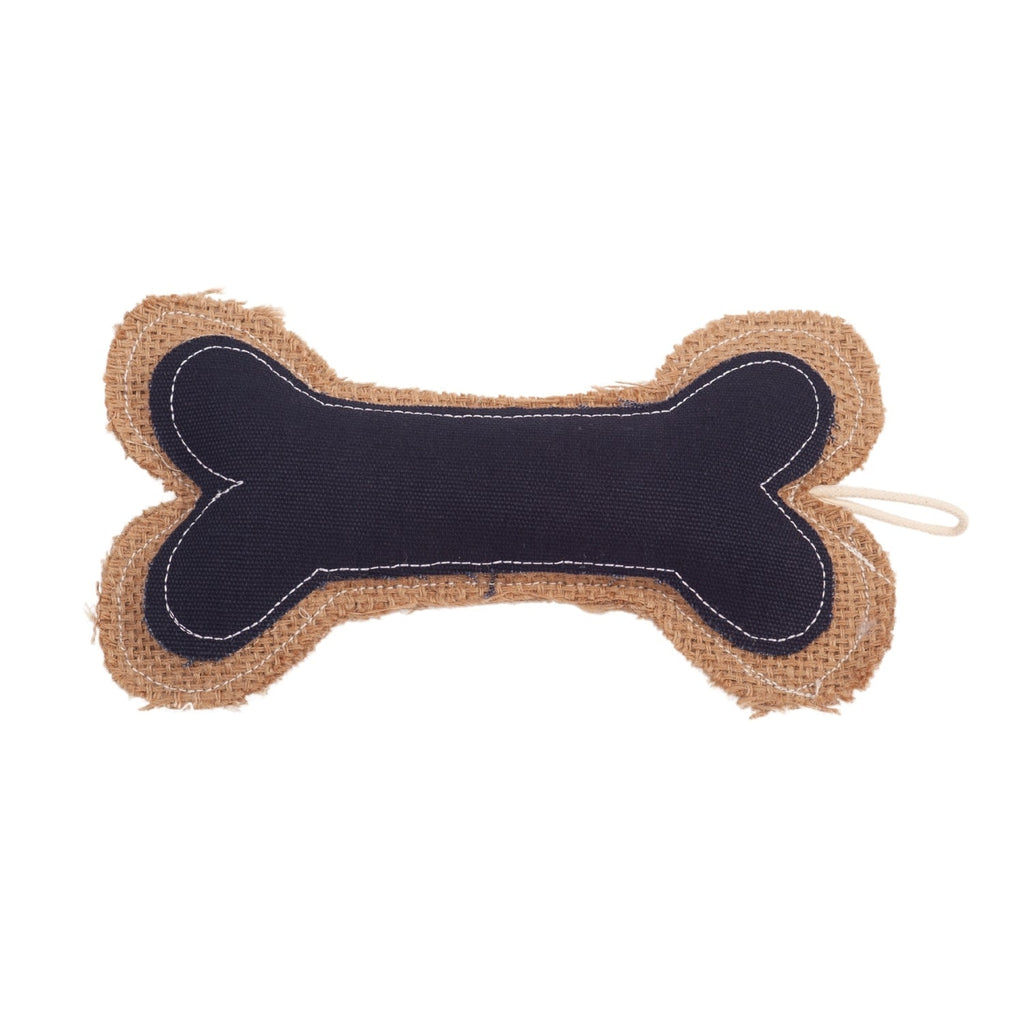 Jean Leather & Jute Bone Pillow Dog Chew Toy