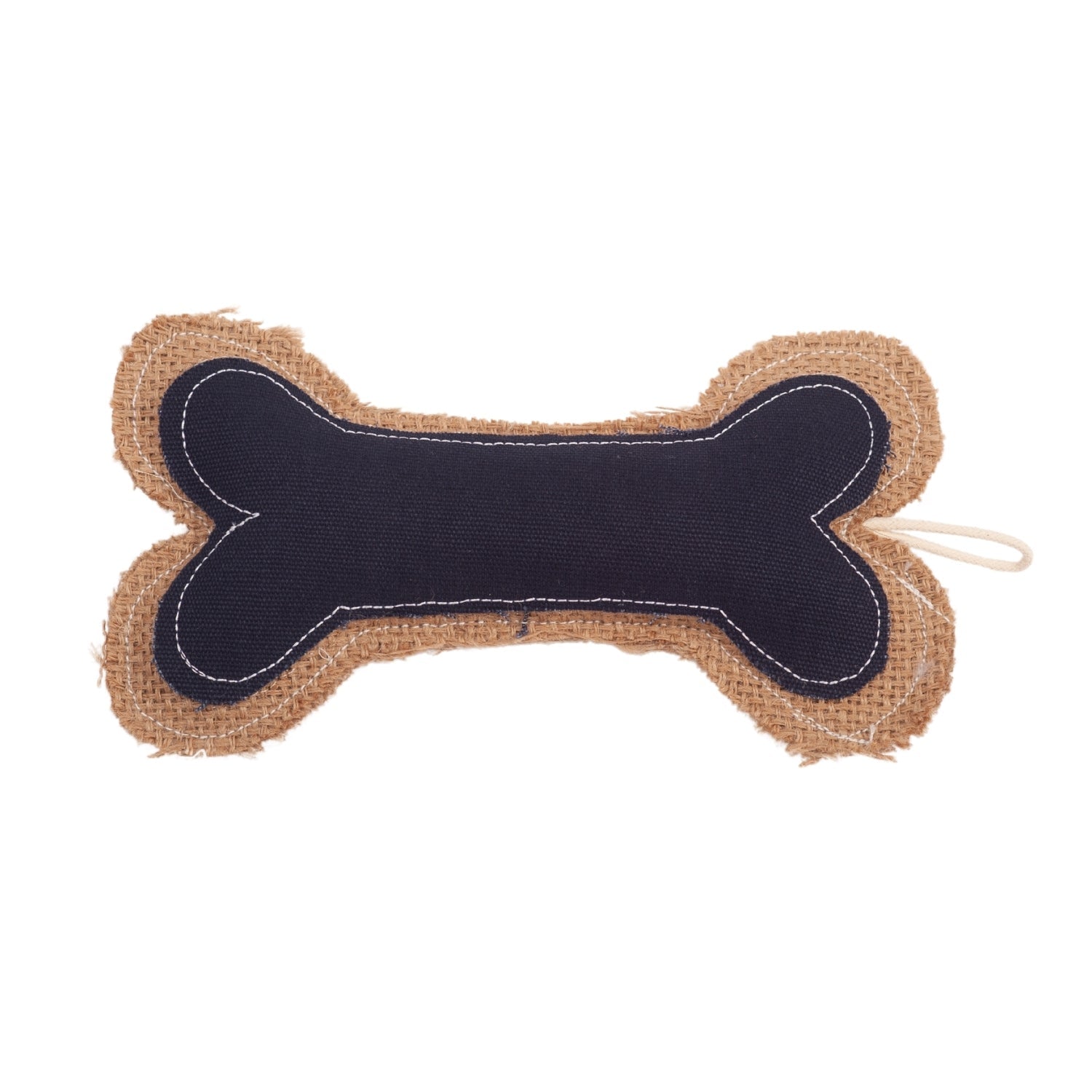 Jean Leather & Jute Bone Pillow Dog Chew Toy