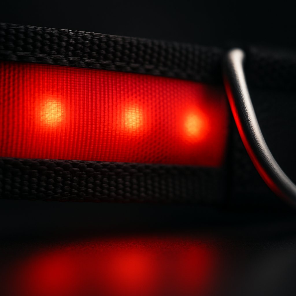 Dog Collar LED Safety Light-Up Glowing Band for Night Walks - Detail Angle 5 | Majestic Pet Kingdom