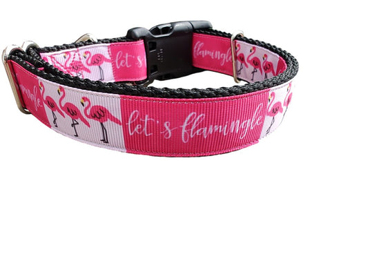 Dog Collar Lets Flamingle Flamingo Tropical Summer Party Nylon