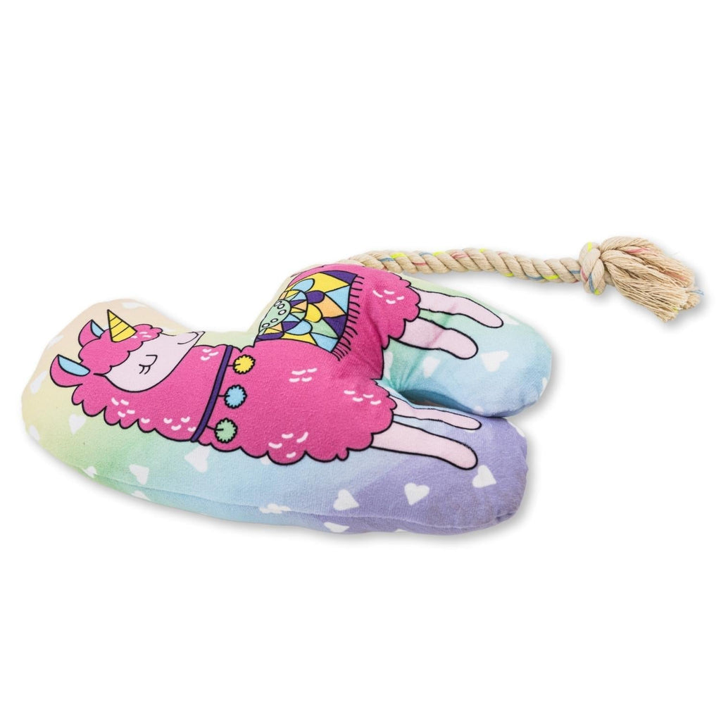 Squeaky Llama Plush Dog Toy with Crinkle Paper Play