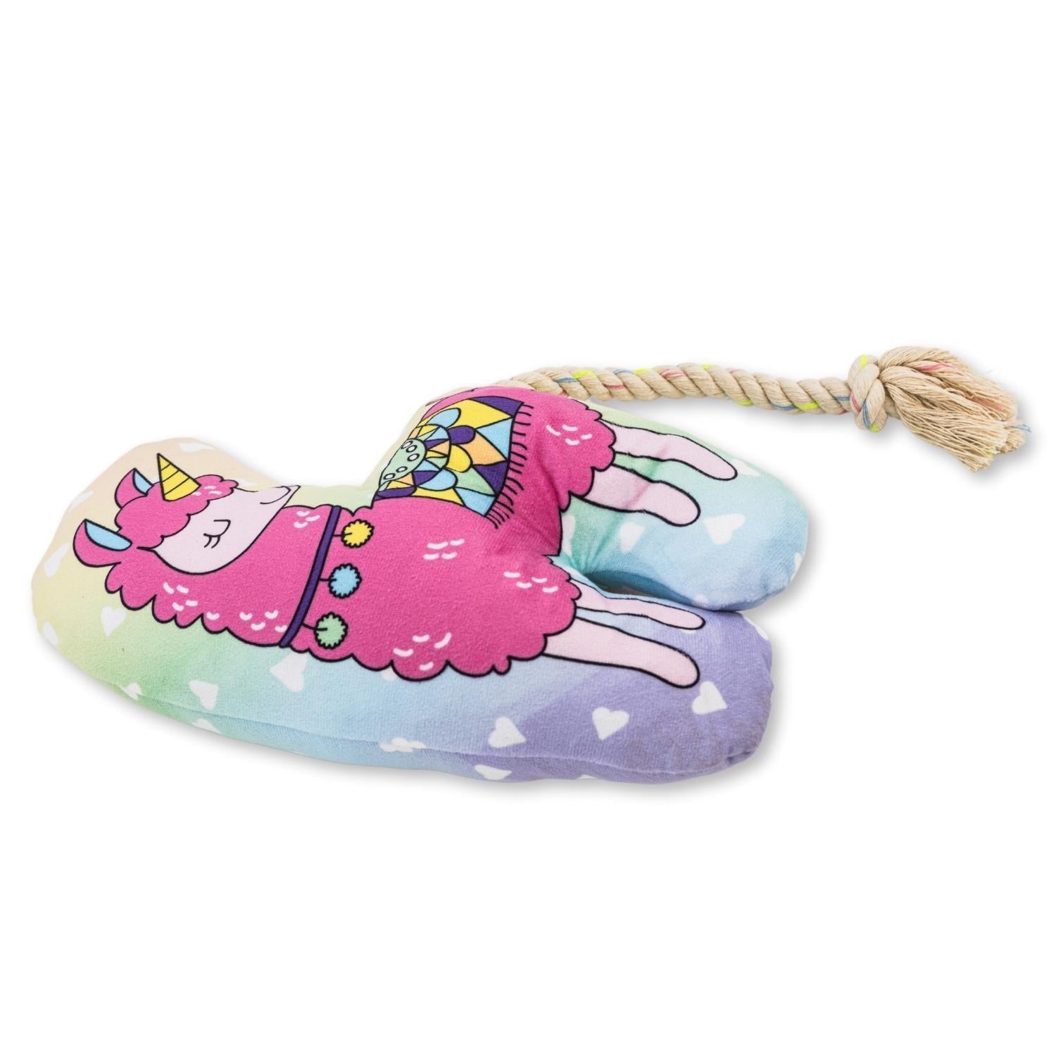 Squeaky Llama Plush Dog Toy with Crinkle Paper Play