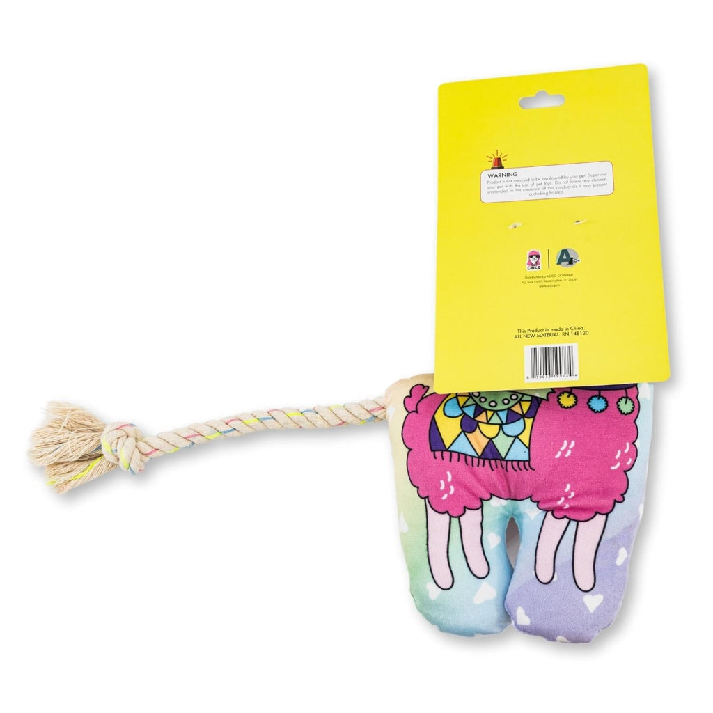 Squeaky Llama Plush Dog Toy with Crinkle Paper Play
