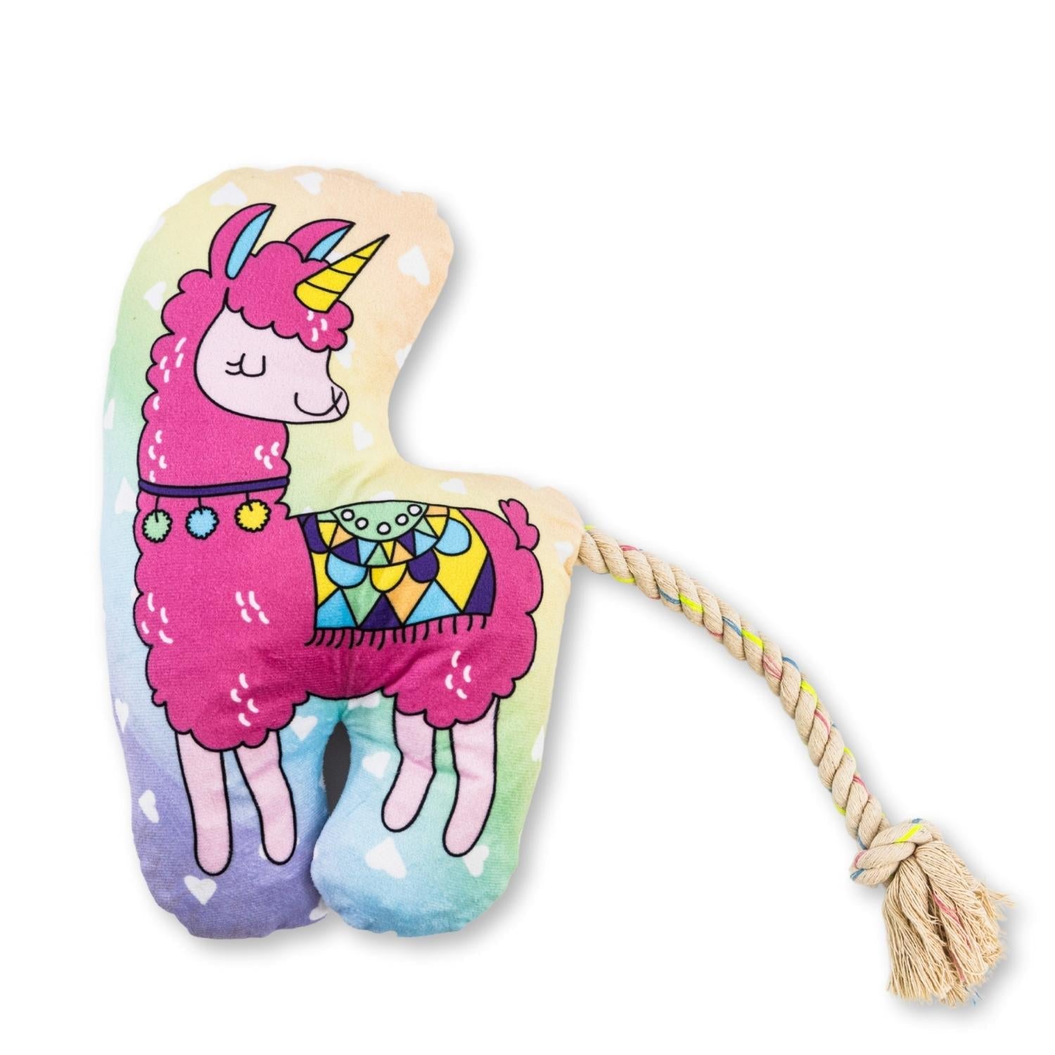 Squeaky Llama Plush Dog Toy with Crinkle Paper Play