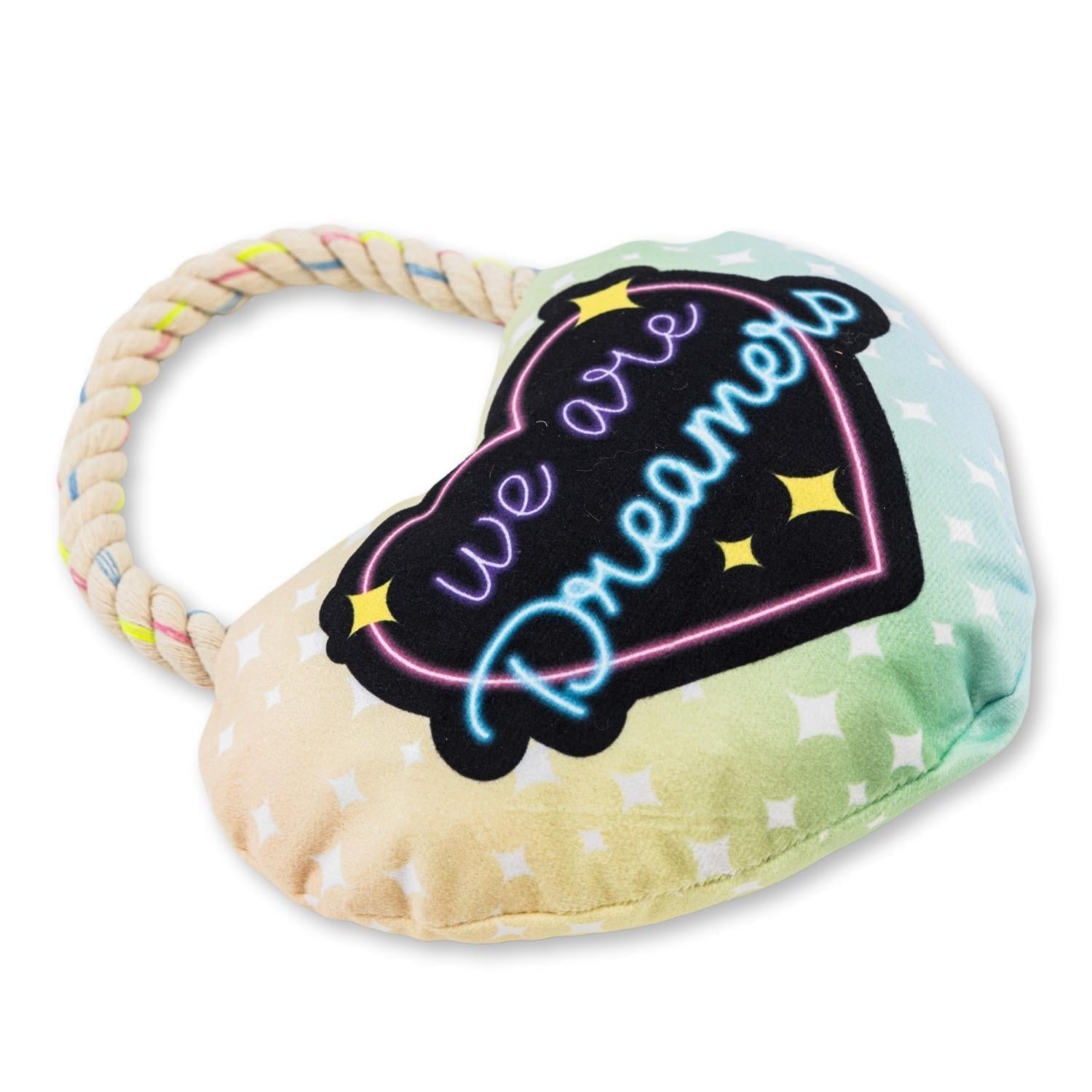 Squeaky Love Heart Plush Dog Toy with Crinkle Paper