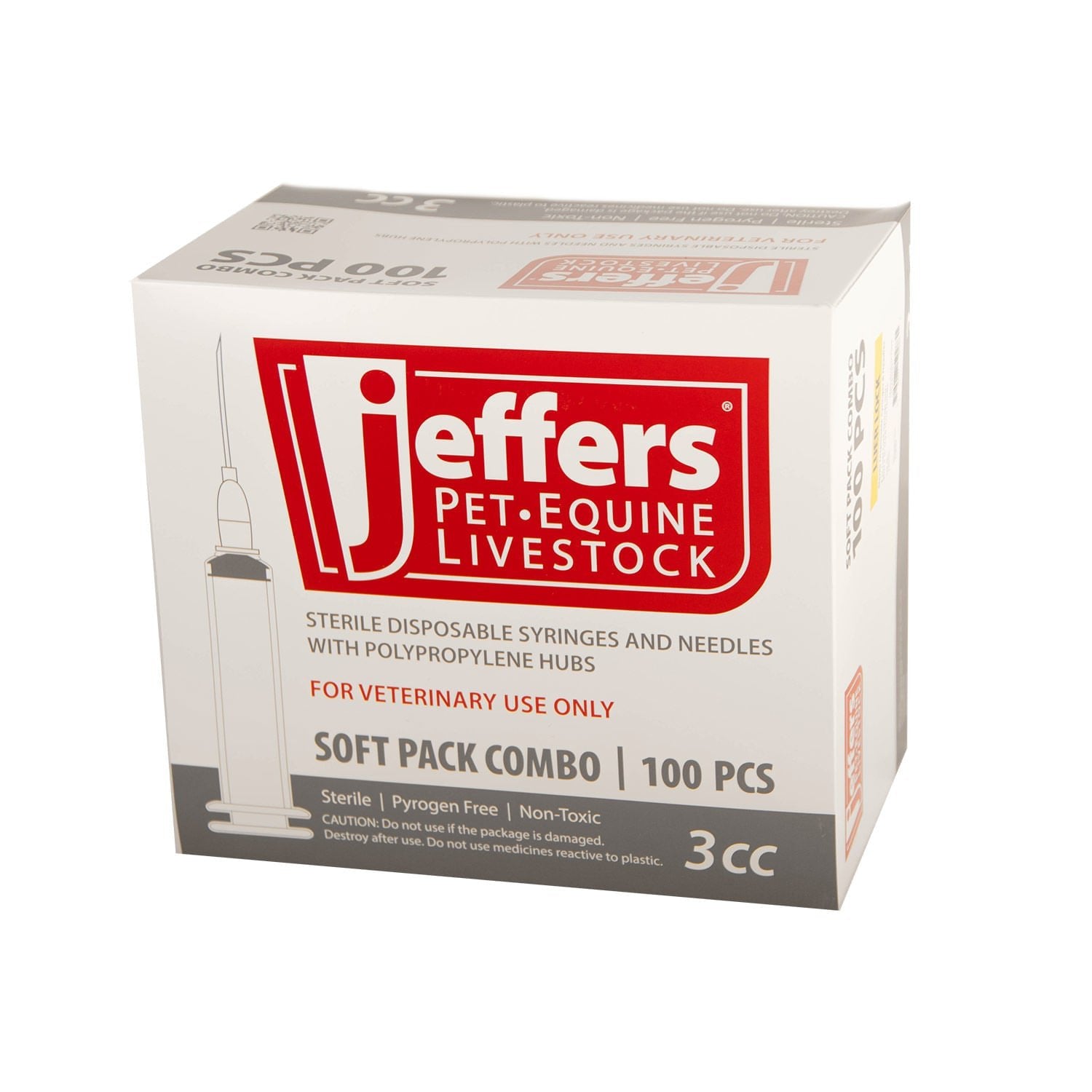 Jeffers Luer Lock Syringe/Needle Combo, Box of 100 Pet Wellness | Majestic Pet Kingdom™