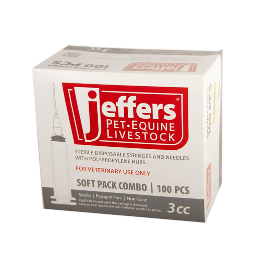 Jeffers Luer Lock Syringe/Needle Combo, Box of 100 Pet Wellness | Majestic Pet Kingdom™