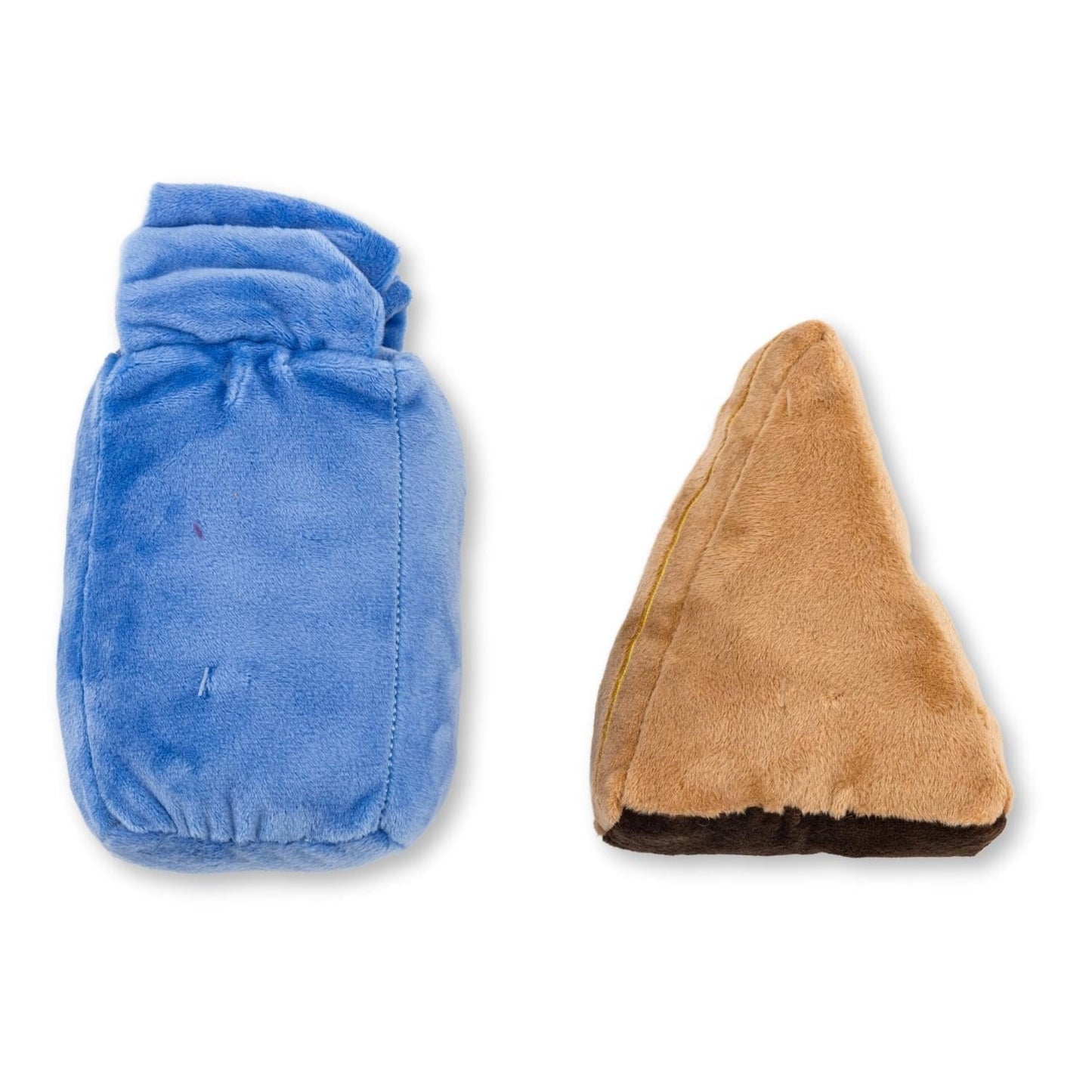 Dog Plush Toy Set Cake Slice and Milk Squeaker Crinkle 2pk