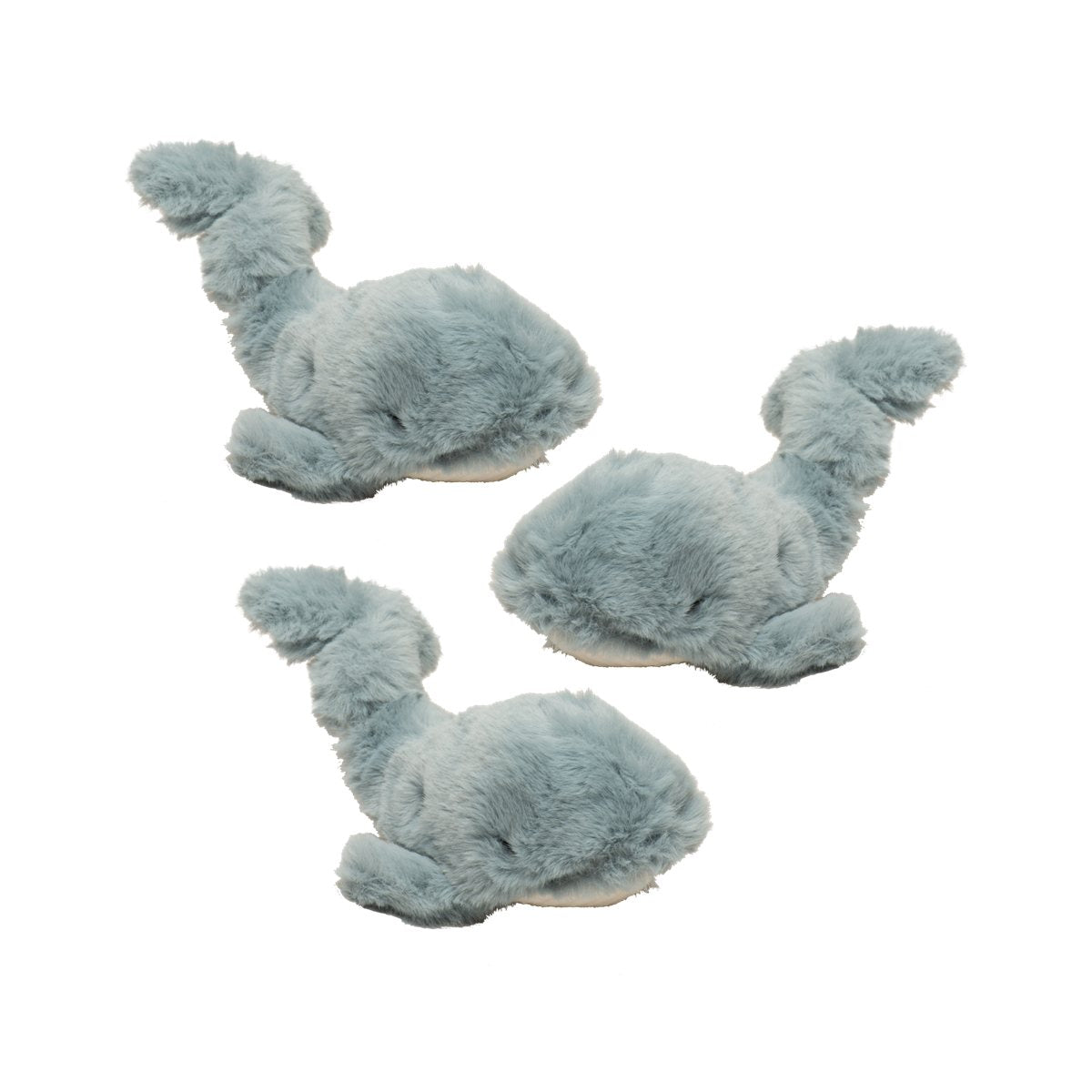 Dog Plush Toys Mobie Whale Wee Huggles Soft Squeaky 3-Pack Set - Detail Angle 4 | Majestic Pet Kingdom