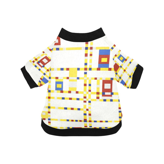 Dog T-Shirt Piet Mondrian Broadway Boogie Woogie Round Neck - Main Feature View | Majestic Pet Kingdom