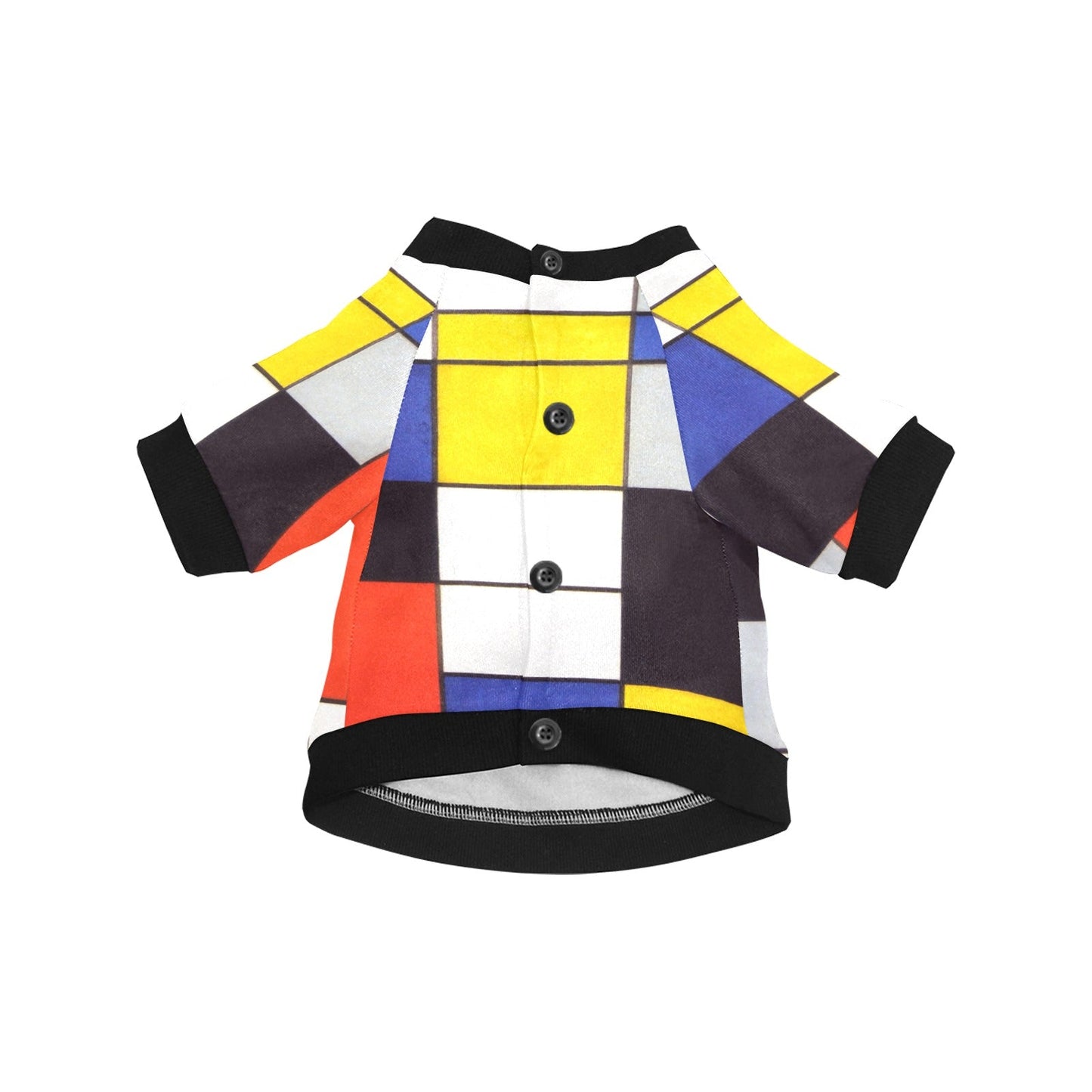 Dog T-Shirt Piet Mondrian Composition A Abstract Round Neck
