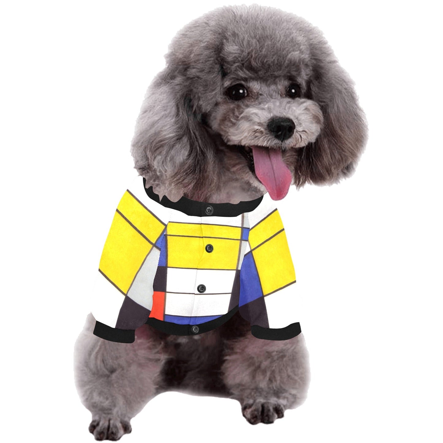 Dog T-Shirt Piet Mondrian Composition A Abstract Round Neck - Detail Angle 3 | Majestic Pet Kingdom
