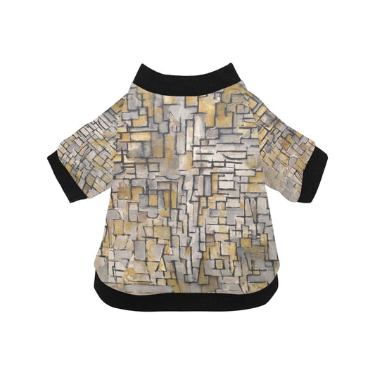 Dog T-Shirt Piet Mondrian Tableau No 2 Round Neck Pet Apparel - Main Feature View | Majestic Pet Kingdom