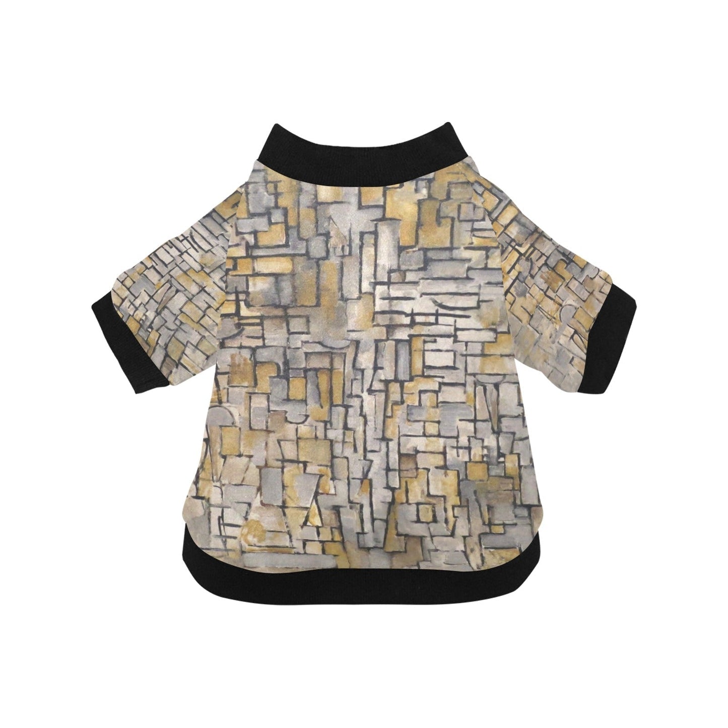 Dog T-Shirt Piet Mondrian Tableau No 2 Round Neck Pet Appare