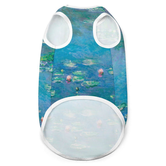 Dog Vest Claude Monet Water Lilies Art Sleeveless Pet Shirt - Detail Angle 2 | Majestic Pet Kingdom