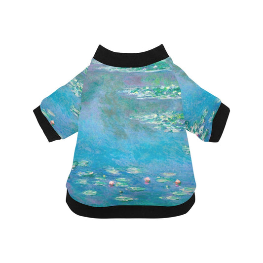 Dog T-Shirt Claude Monet Water Lilies Art Round Neck Apparel - Main Feature View | Majestic Pet Kingdom