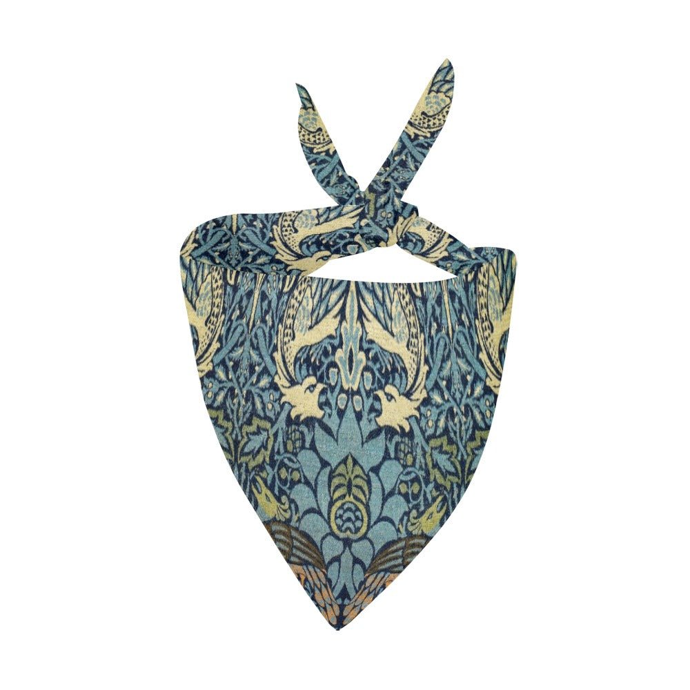 Morris Peacock and Dragon Double-Sided Pet Bandana - Premium