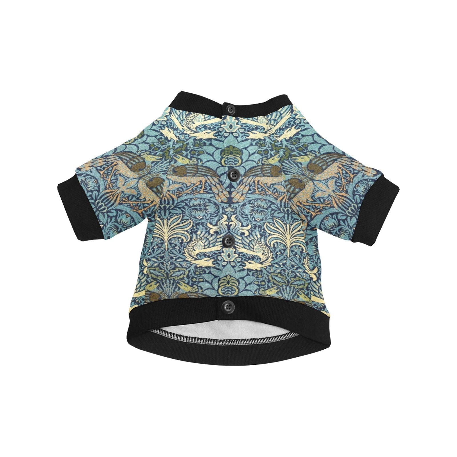 Morris Peacock and Dragon Round Neck Shirt - Premium Best - Majestic Pet Kingdom