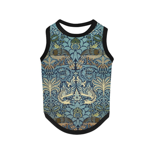 Dog Tank Top William Morris Peacock and Dragon Pattern Shirt - Main Feature View | Majestic Pet Kingdom