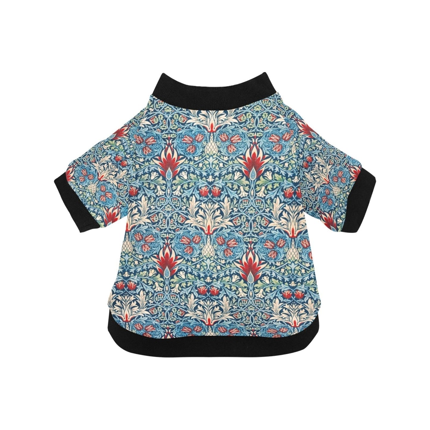 Dog T-Shirt William Morris Snakeshead Pattern Round Neck Top