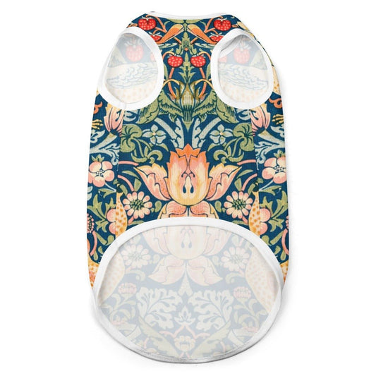Dog Vest William Morris Strawberry Thief Sleeveless Pet Top - Detail Angle 2 | Majestic Pet Kingdom