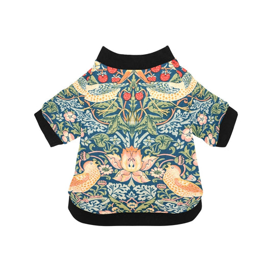 Dog T-Shirt William Morris Strawberry Thief Round Neck Apparel - Main Feature View | Majestic Pet Kingdom