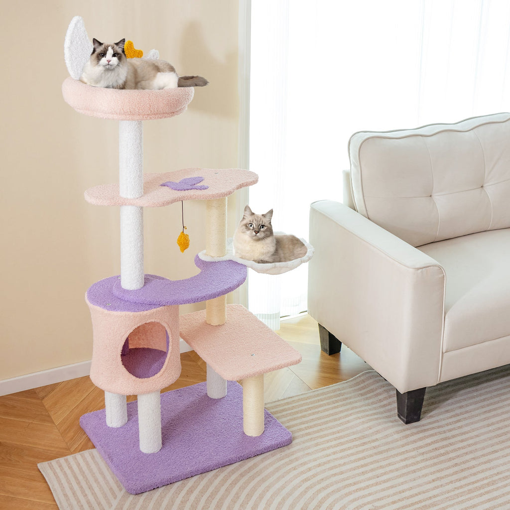 Multi-level Cat Tower with Sisal Covered Scratching Posts - Majestic Pet Kingdom