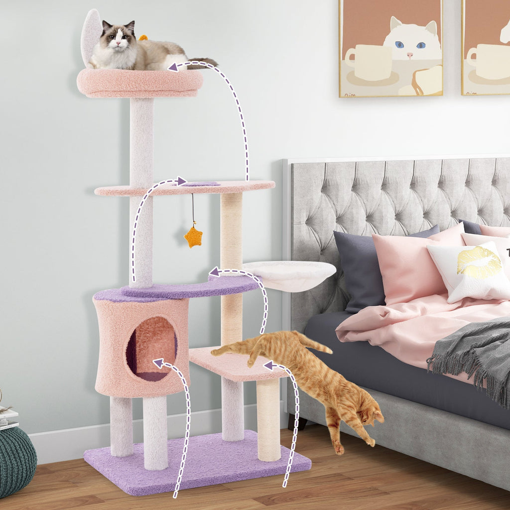 Multi-level Cat Tower with Sisal Covered Scratching Posts - Majestic Pet Kingdom