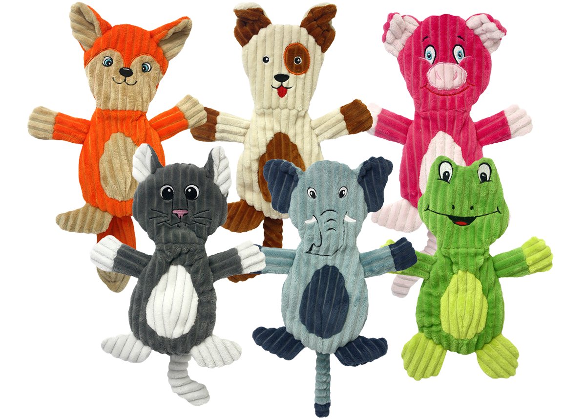 Dog Plush Toy Multipet Flapjacks Flat Squeaky Animal 12-Inch