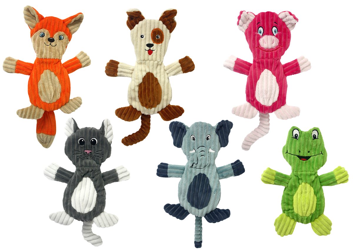 Dog Plush Toy Multipet Flapjacks Flat Squeaky Animal 12-Inch