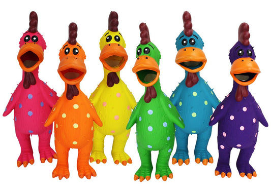 Dog Toy Multipet Globkens Latex Squeaking Chicken Toy 11.5in - Main Feature View | Majestic Pet Kingdom